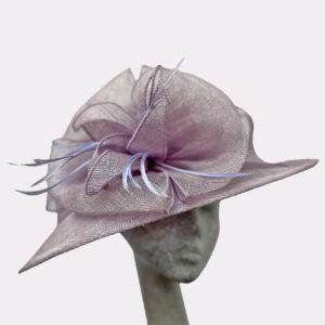 Mauve Hat with Large Sinamay Bow