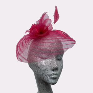Cerise Pleated Crin Fascinator