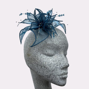 Teal Organza Leaves Fascinator